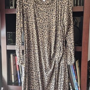 Leopard Print Long Sleeve Dress